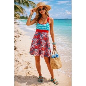 SOYBU Tahiti Tropical Print Athletic Dress